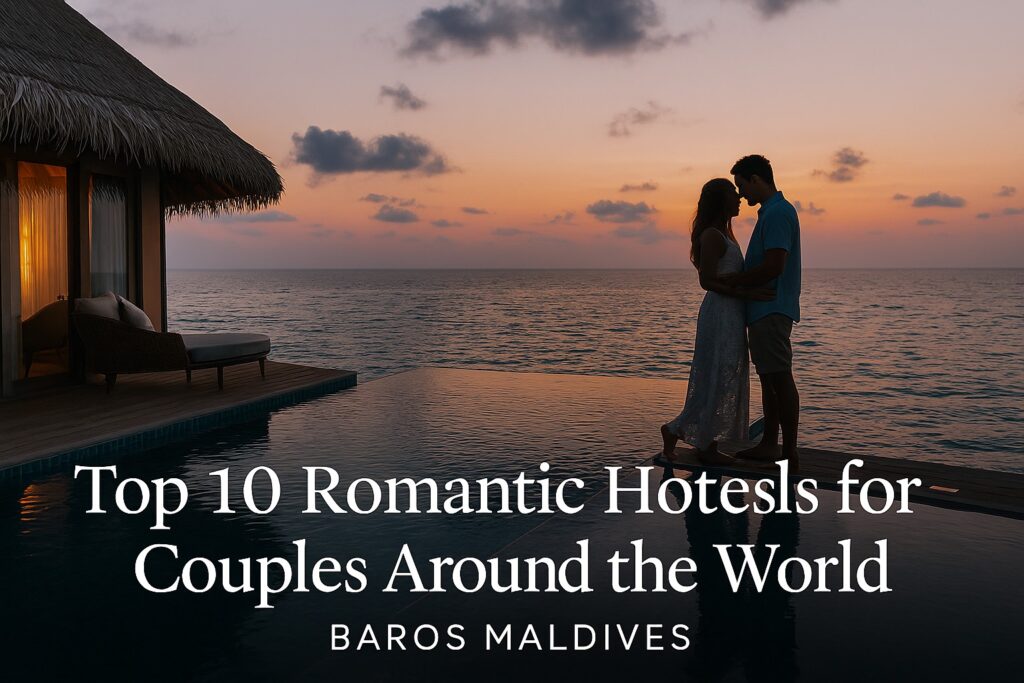 Romantic hotel at sunset-perfect for couples around the world