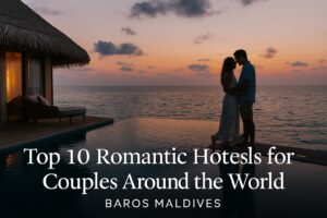 Romantic hotel at sunset-perfect for couples around the world